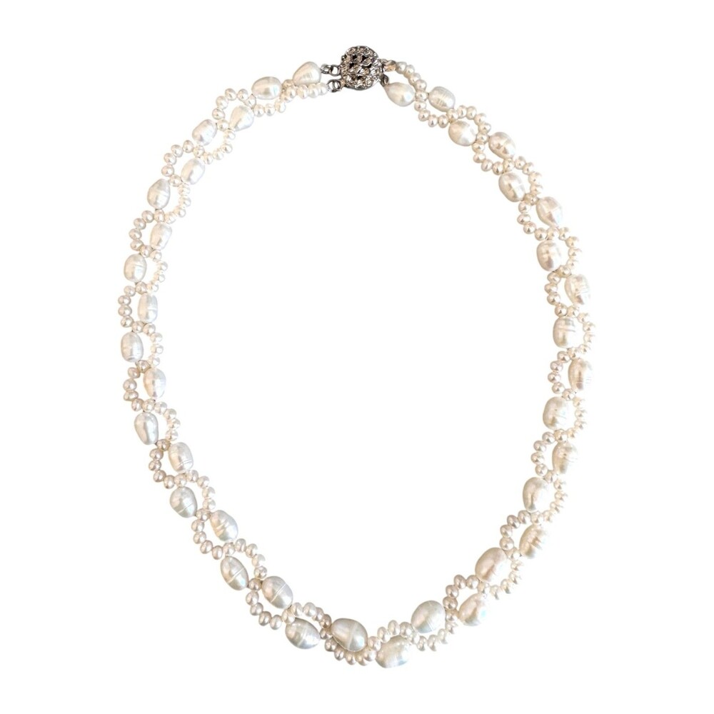 Natural Fresh Water White Pearl Necklace #7099 - Picture 6 of 8